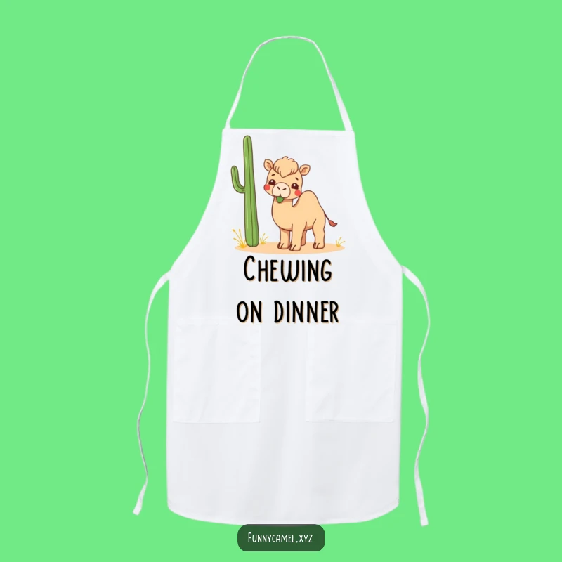 Funny Kawaii Camel Apron: Playful Plant Chewer, Great Funny Gift
