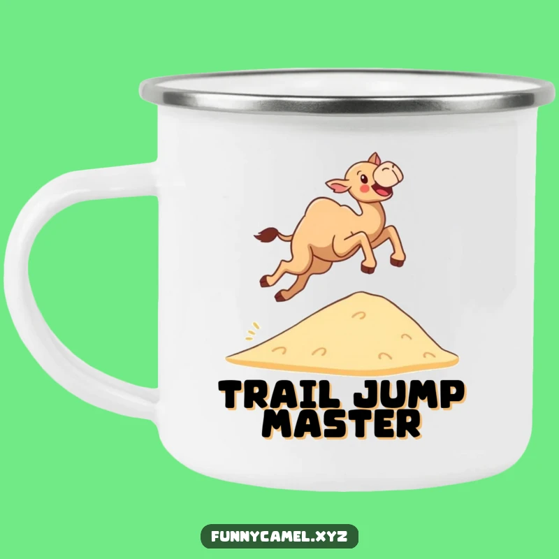 Funny Camel Leaping Camping Mug - Durable & Humorous Outdoor Adventurer