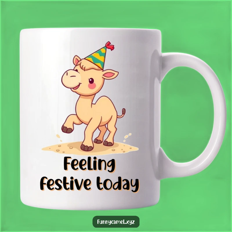 Funny Festive Camel Mug, Joyful Holiday Vibes for Coffee Lovers