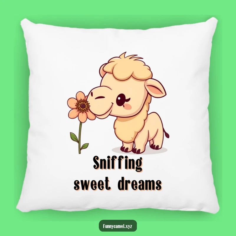 Cozy Funny Camel Flower Pillow - Soft & Humorous Decor for Nature Lovers