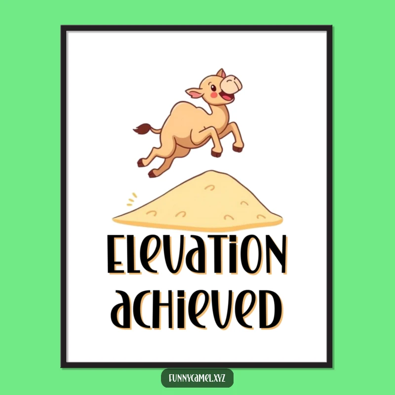 Funny Determined Camel Digital Print - Instant Energetic Wall Decor