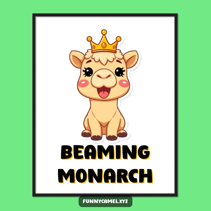 Funny Delighted Camel Digital Print - Instant Royal Wall Decor