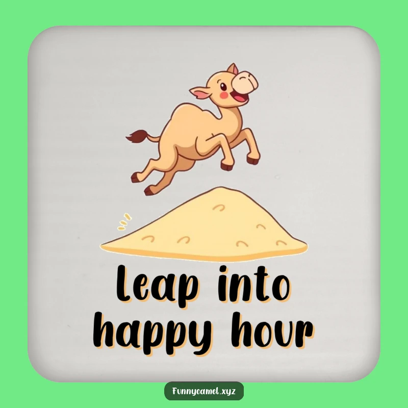 Funny Camel Leaping Coaster - Protect Surfaces with Energetic Art