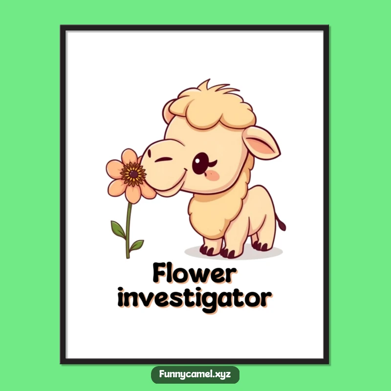 Funny Curious Camel Poster - Whimsical Wall Art for Nature Enthusiasts