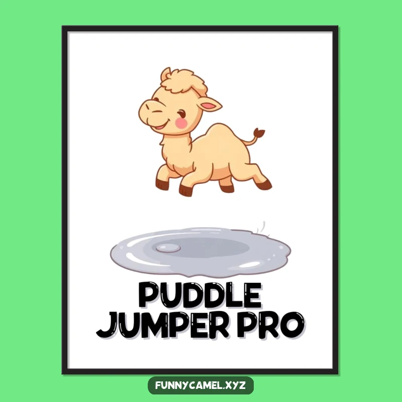 Funny Jumping Camel Poster, Whimsical Wall Art for a Cheerful Vibe