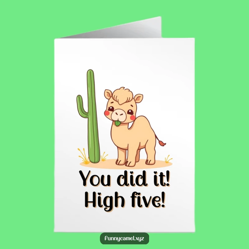 Free Printable Congrats Card: Hilarious Kawaii Camel for Your Big Win