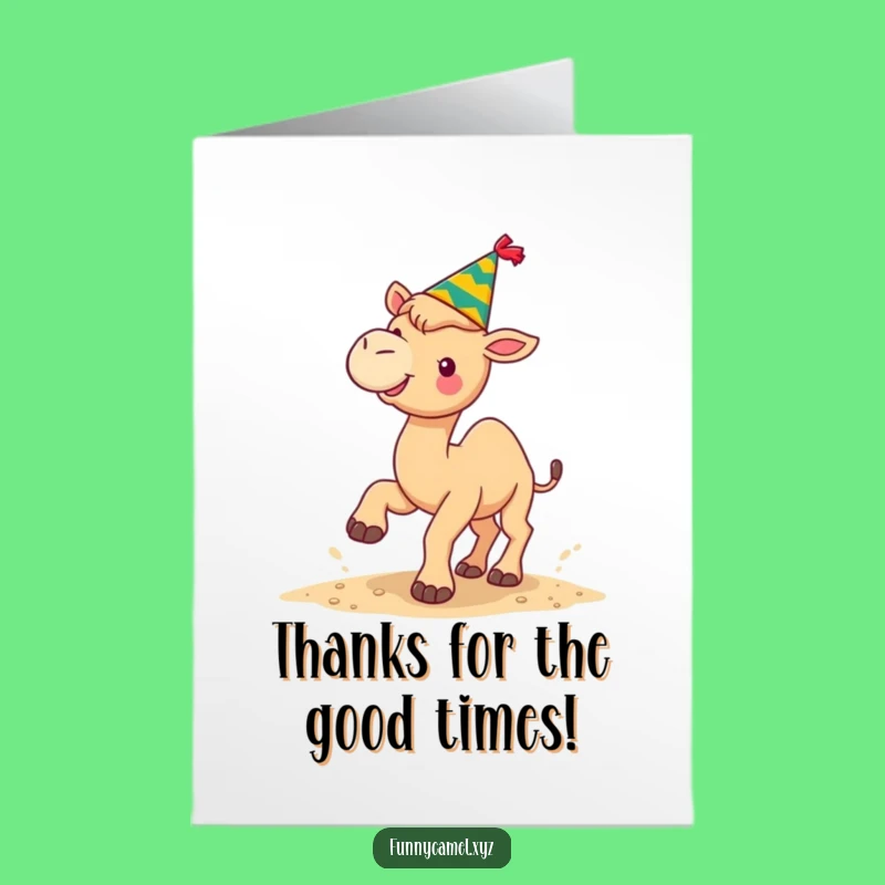 Free Printable Thank You Card: Grateful Camel Sand Kick, Downloadable Gift