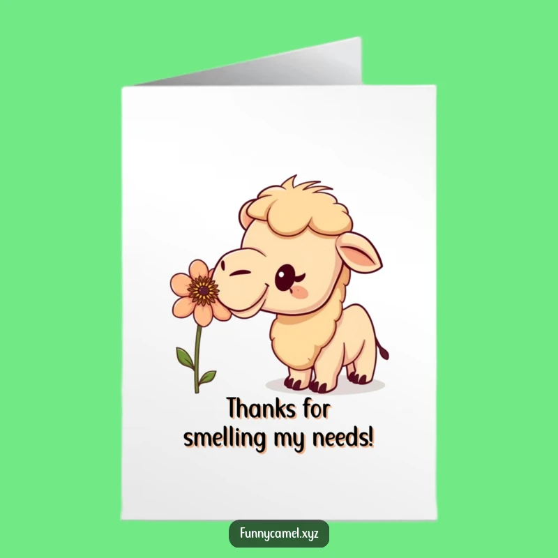 Quirky Free Printable Thank You Card: Camel & Flower - DIY Gift