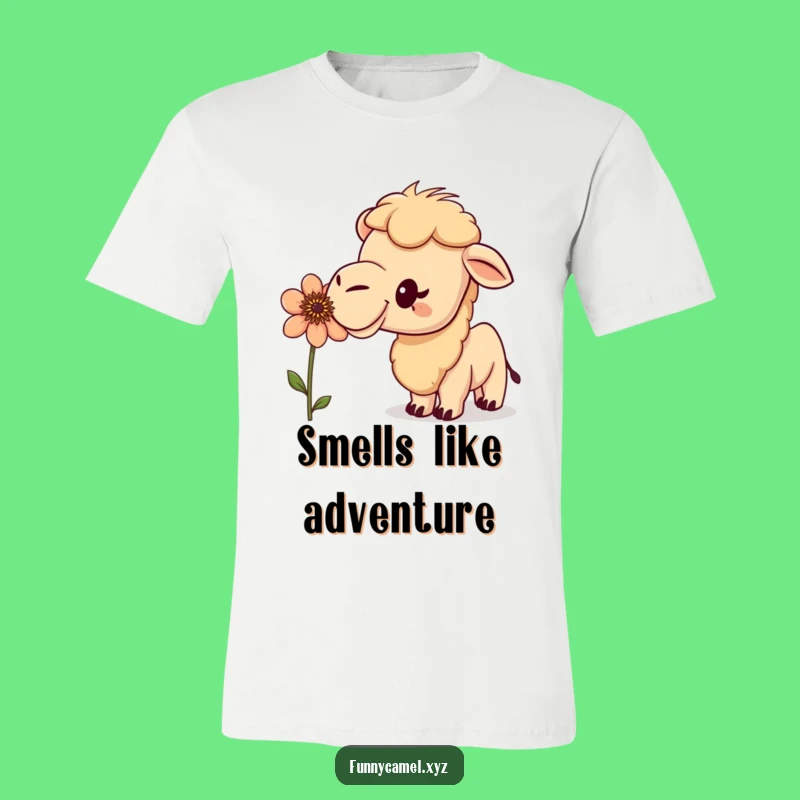 Funny Camel Flower T-Shirt - Quirky Kawaii Character Tee for Nature Enthusiasts